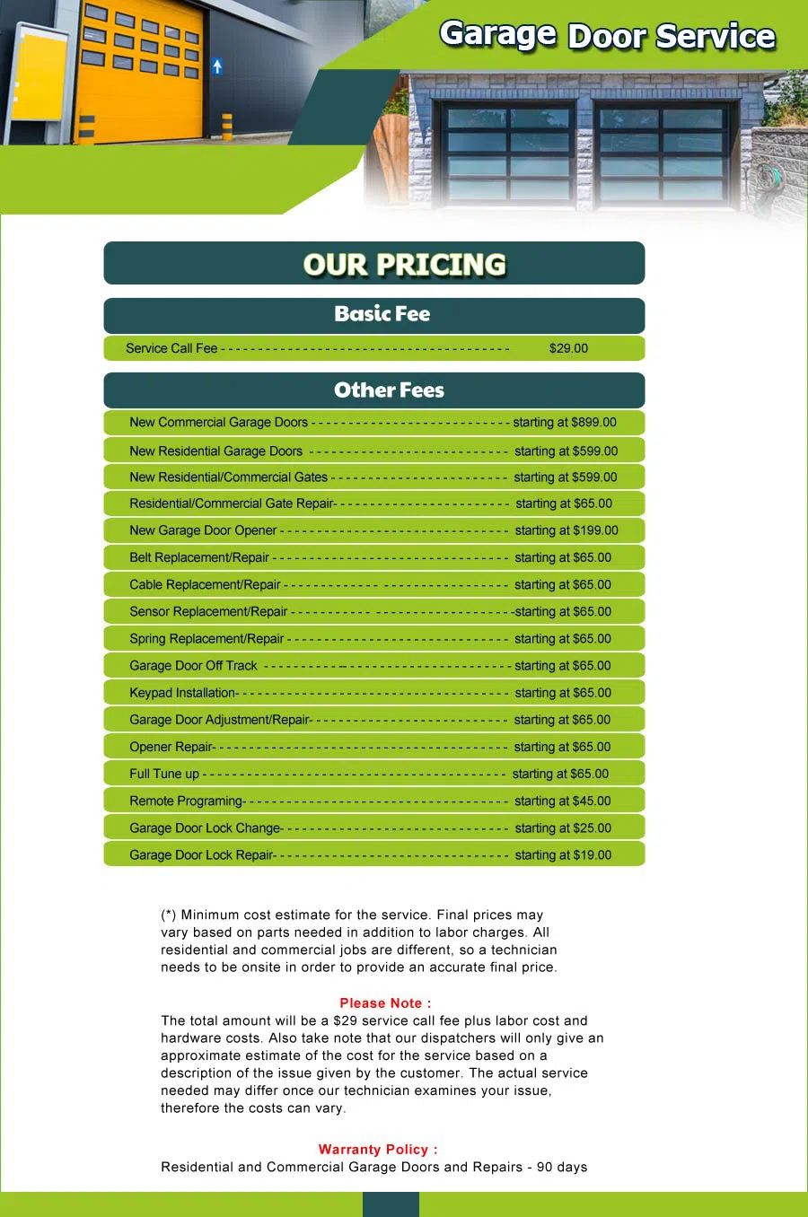 Garage Door 24 Hours Repairs Marietta, GA 770-854-0229